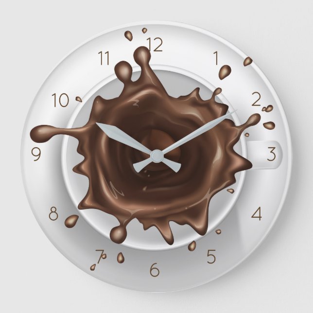 Coffee Splash Large Clock (Front)