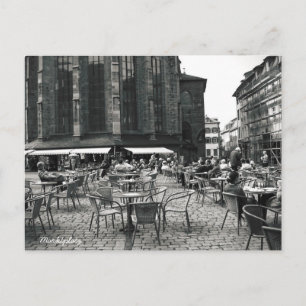 Coffee Square Black & White Photography Postcard