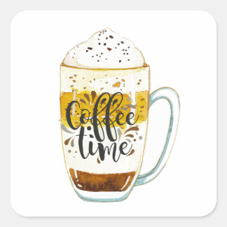 coffee square sticker