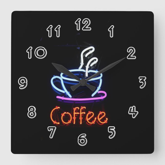 Coffee Square Wall Clock (Front)