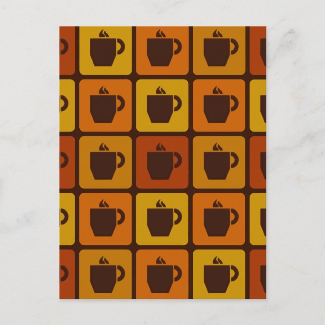 Coffee Squares postcard, customizable Postcard (Front)