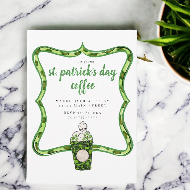 Coffee St Patrick's Day Party Invitation (Creator Uploaded)