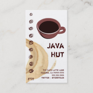 Coffee Stain / Cup Java Hut Business Card