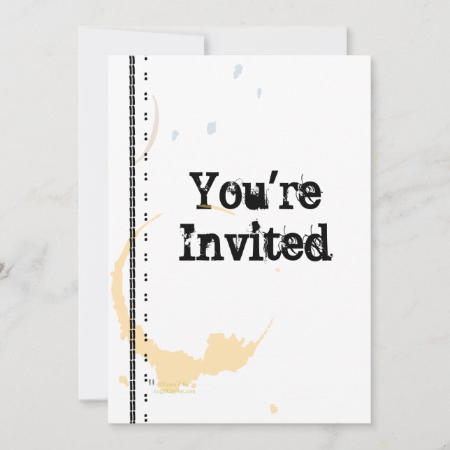 Coffee Stain Grungy Custom Party Invitation (Front)