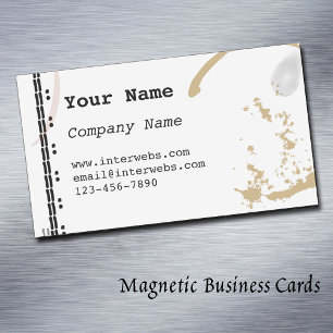 Coffee Stain Typeart Custom Magnetic Business Card