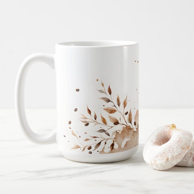 Coffee stain vine - Coffee Addicts Coffee Mug (With Donut)