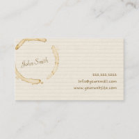 Coffee Stained Handwriting Script Calling Card