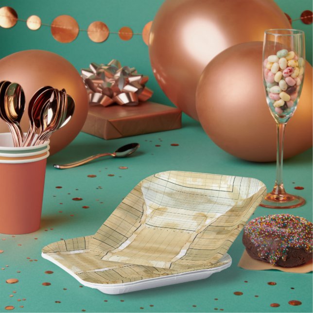 Coffee Stained Ledger Accountant Paper Plate (Multi)