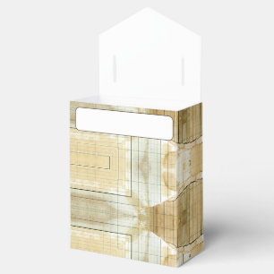 Coffee stained ledger paper collage favor box