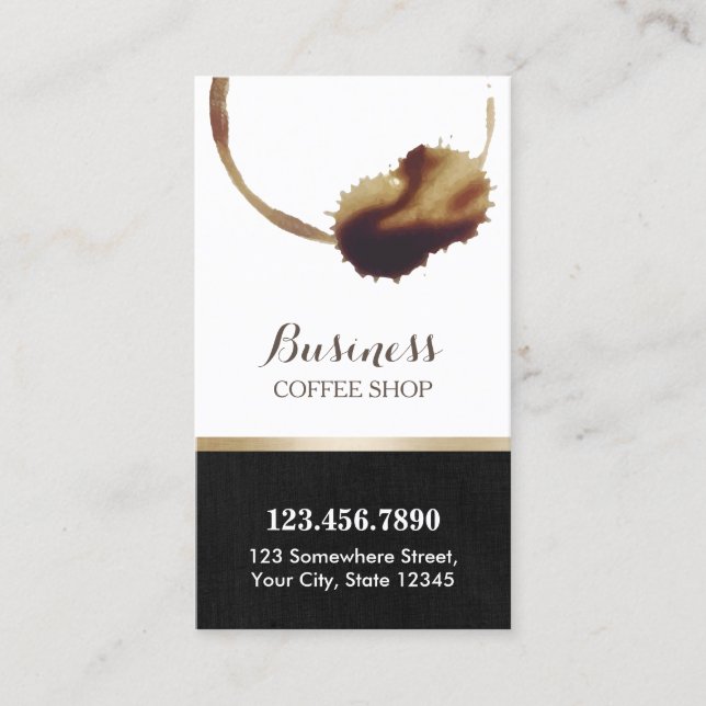 Coffee Stains Classy Coffee Shop Loyalty Punch Card (Front)