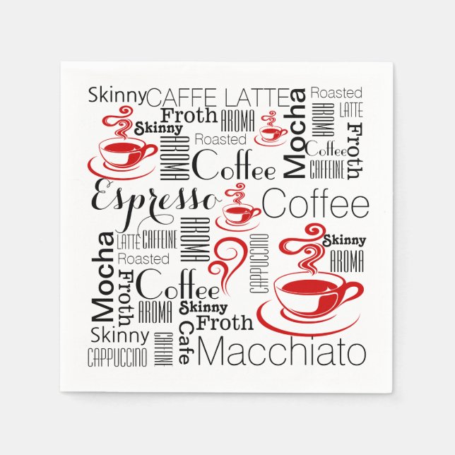 Coffee styles his hers napkin (Front)