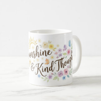 Coffee Sunshine Kind Thoughts Floral Wrap Mug