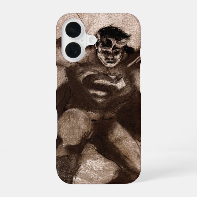 Coffee Superman iPhone 16 Case (Back)