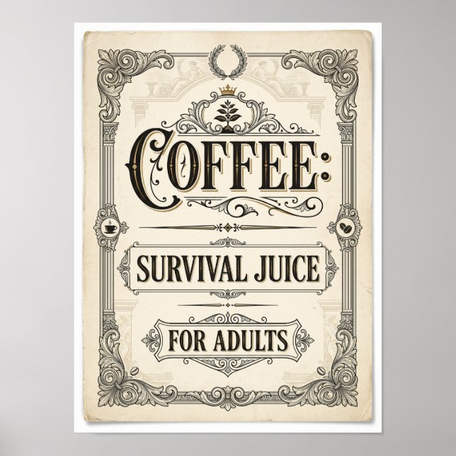 coffee survival juice for adults poster (Front)