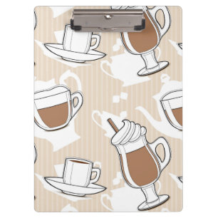 Coffee, sweet pattern clipboard
