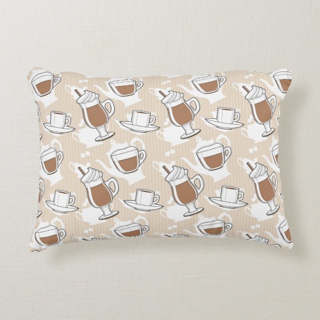 Coffee, sweet pattern decorative pillow (Front)