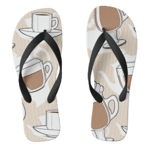 Coffee, sweet pattern flip flops