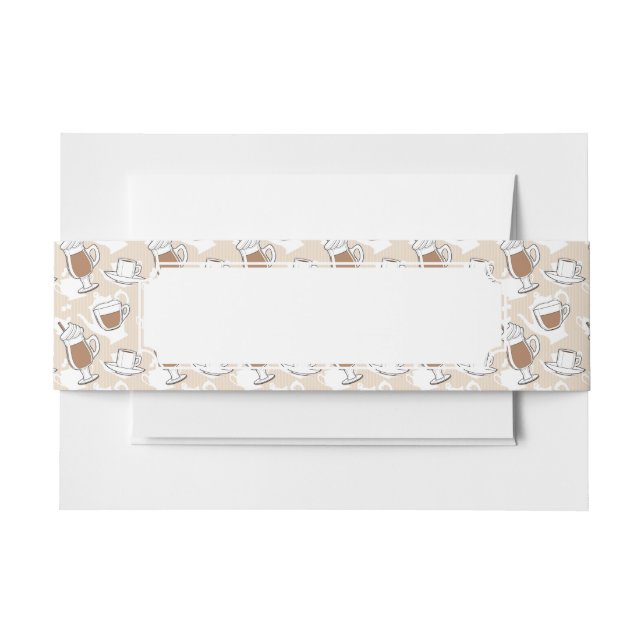 Coffee, sweet pattern invitation belly band (Front Example)