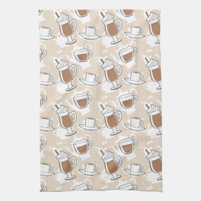 Coffee, sweet pattern kitchen towel (Vertical)