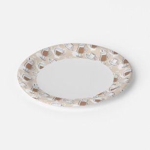 Coffee, sweet pattern paper plate