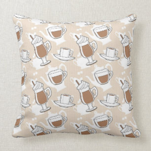 Coffee, sweet pattern throw pillow