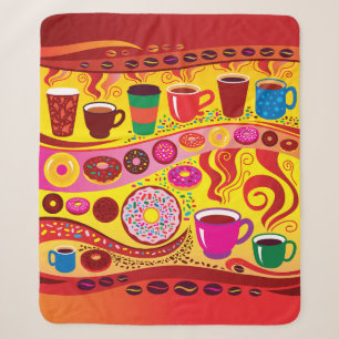 Coffee Swirl and Sugar Rush Sherpa Blanket