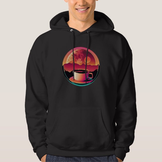 Coffee Synthwave 80s Retrowave Aesthetic  1 Hoodie (Front)