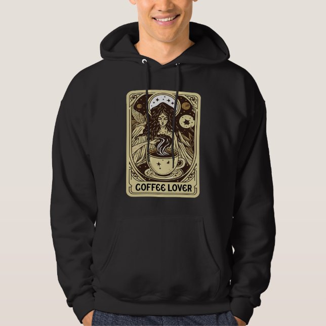 Coffee Tarot Card  Coffee Drinker Hoodie (Front)