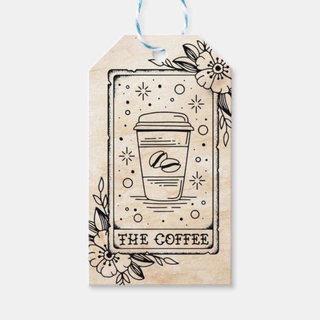 Coffee Tarot Card Gift Tags (Front)
