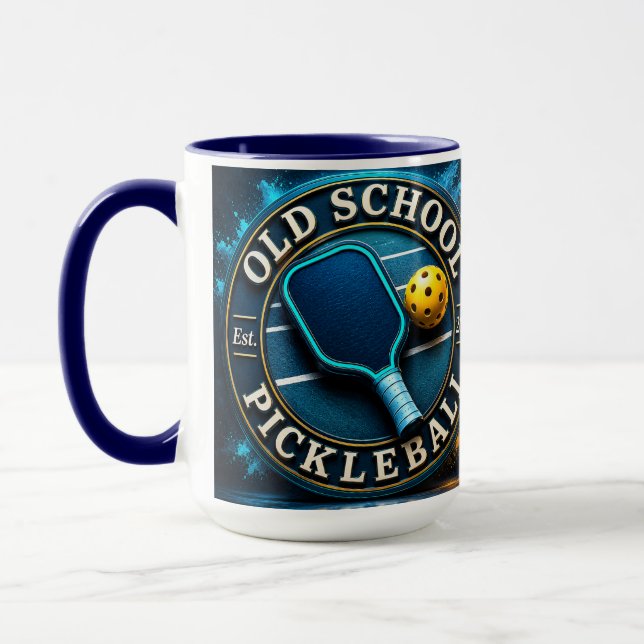 Coffee/tea mug old school pickleball brand (Left)