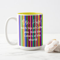 Coffee Tea Mugs, Colours of the World Stripes