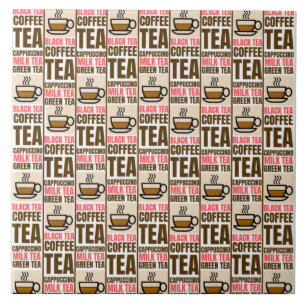 COFFEE TEA PATTERN, Ceramic Tile