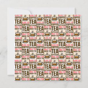 COFFEE TEA PATTERN, Flat Card