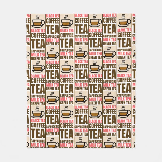 COFFEE TEA PATTERN, Fleece Blanket (Front)