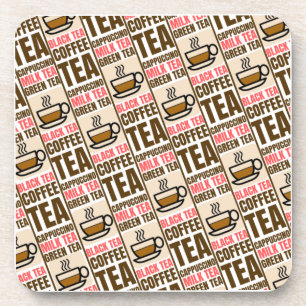 COFFEE TEA PATTERN, Hard plastic coaster