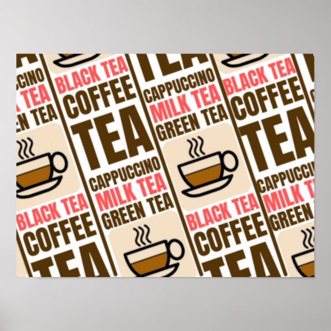 COFFEE TEA pattern Poster (Front)