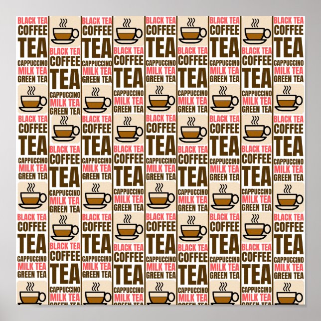 COFFEE TEA pattern Poster (Front)