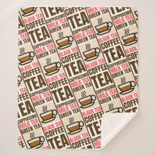 COFFEE TEA PATTERN, Sherpa Blanket