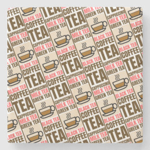 COFFEE TEA PATTERN, Stone Coaster