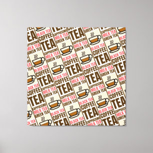 COFFEE TEA PATTERN, Stretched Canvas Print