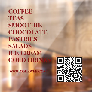 Coffee Tea Salads Window Vinyls Transparent Food Cling