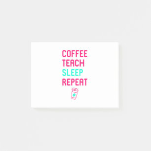 Coffee Teach Sleep Repeat Mathematics Teacher Post-it Notes