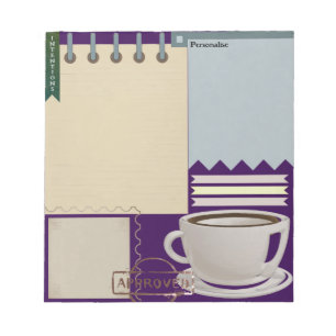 Coffee Teacup Diary Notes Personal ScrapbookPaper