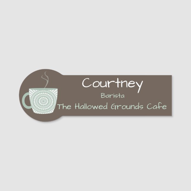 Coffee Teal Name Tag (Front)