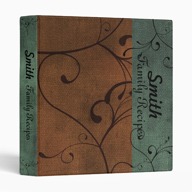 Coffee Teal Recipe Binder (Front/Spine)