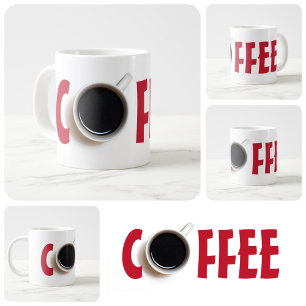 COFFEE text Large Coffee Mug