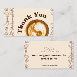 Coffee Thank You Card with Latte Art