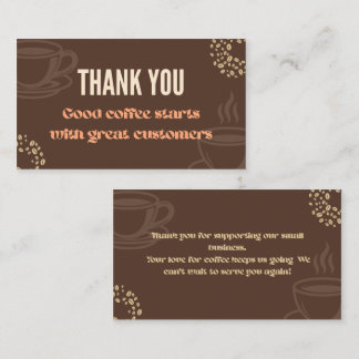 Coffee Thank You Minimal Cafe Card