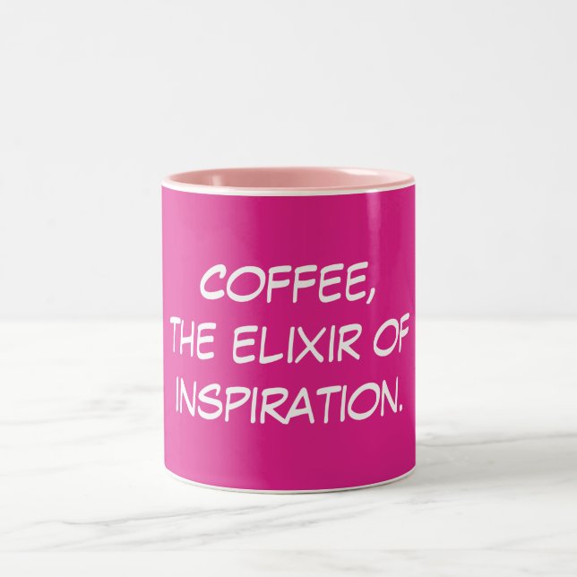 Coffee, the elixir of inspiration Two-Tone coffee mug (Center)