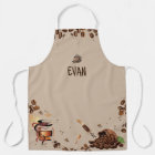 Coffee Theme All-Over Print Apron In Medium